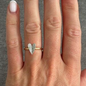 Ring Concierge yellow Gold and platinum Heart Ring with diamonds size 6